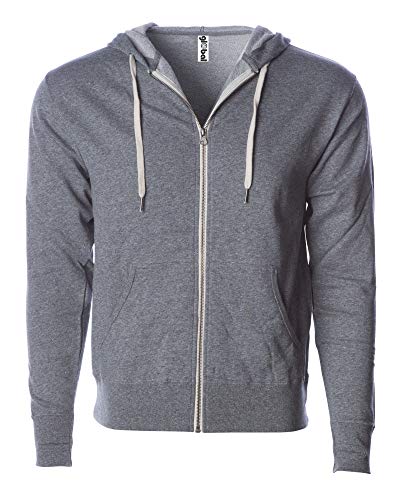 Global Blank Unisex Slim Fit French Terry Lightweight Zip-Up Sweatshirt Hoodie