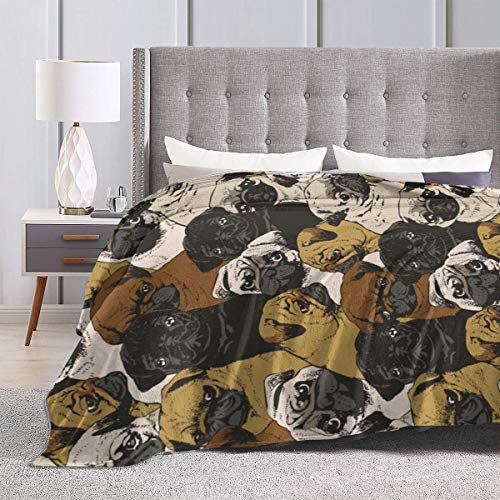 Wazhijia Cute Pug Dog Blanket Fleece Throw Bed Blankets Cozy Lightweight Soft Bedding For Sofa And Bed 60X50 Inches thumb #2