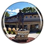 Weekino Winterset John Wayne Geburtshaus Museum Iowa USA Kühlschrankmagnet 3D Kristallglas Touristische Stadtreise City Souvenir Collection Geschenk Starker Kühlschrank Aufkleber