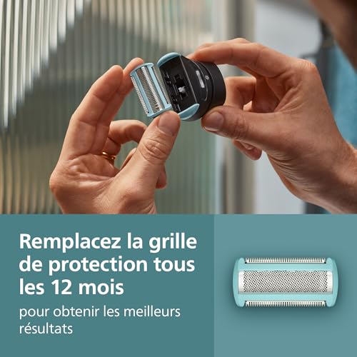 Grille de protection de rechange pour tondeuse rechargeable pour hommes Philips Bodygroom – système de rasage Triple protection rasage de près et finition impeccable 100% étanche modèle BG2010/ - vue 4