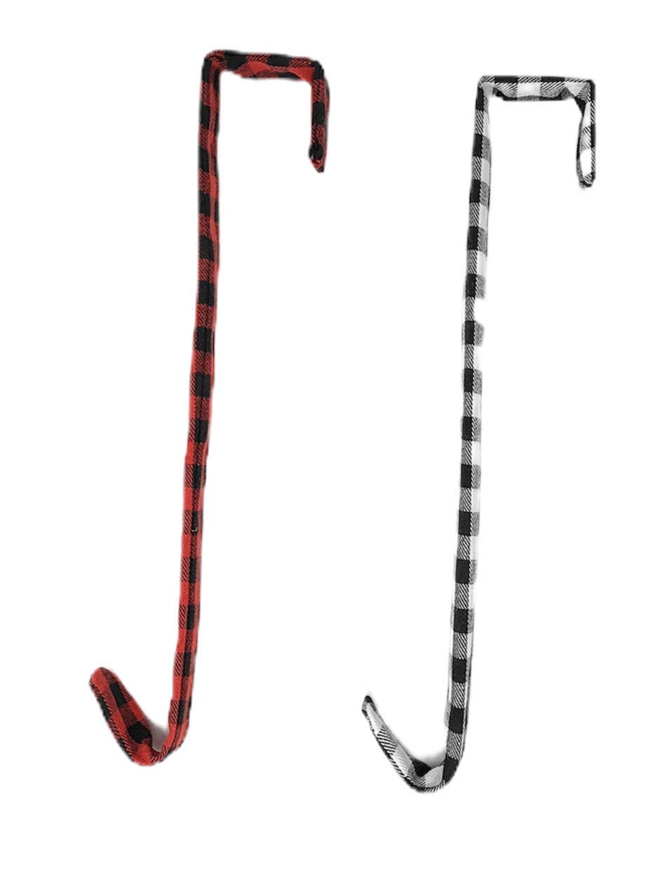 Regent Products Red and Black Buffalo Check Fabric Covered Wreath Hangers, 2-Pack