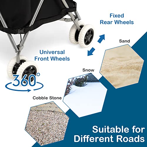 Goplus Faltbarer Einkaufswagen mit Rädern, Lebensmittelwagen mit herausnehmbarem Oxford-Stoffeinsatz, Leichter Versand und Mehrzweckwagen für Lebensmittel Wäsche – Bild 5