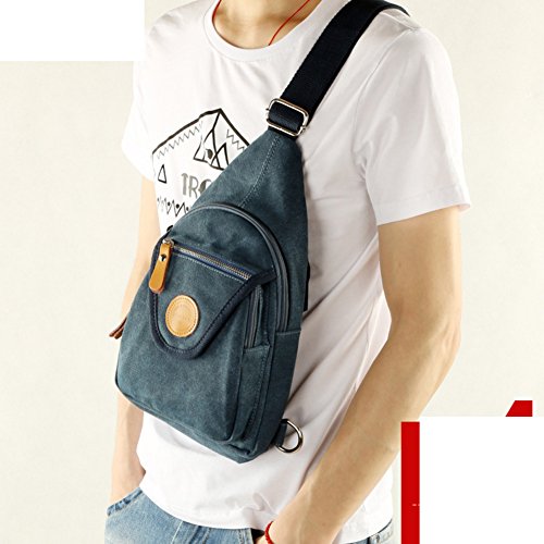 Sac de toile homme décontracté type pack de poitrine et messager - 2