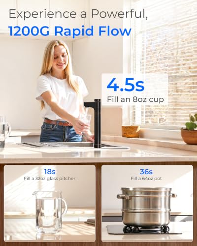 Image of Waterdrop X12-WAQ Under Sink Alkaline Mineral RO Water Filter, 1200 GPD | NSF /ANSI 42 & 58 & 372 Certified, 11-Stage Filtration, Tankless RO System, 3:1 Pure to Drain, Smart Bronze Faucet, BPA-Free