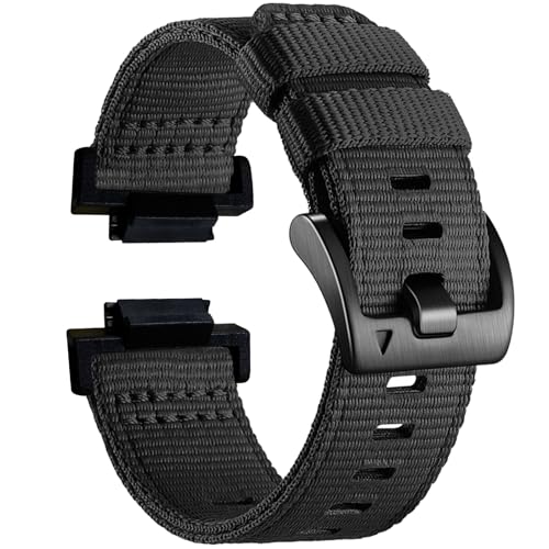 Lijinlan Nylon Band Fit for Casio G-Shock Watch Model GA-110 / DW-5600 / GWM-5610 / DWE-5600/ GW-B5600 / GM-5600 / GMW-B5000 / DW-5305 / DW-6900 Sport Replacement Strap for Gshock (Black)