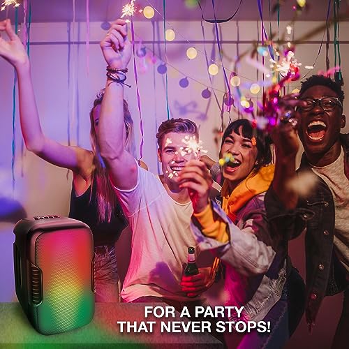 Image of Coby Ultimate Wireless Speaker | 5 Light-Up Modes, High-Fidelity Audio, Travel-Friendly Design | Up to 6 Hours of Total Playtime | Portable DJ Boombox Music Accessory for Get-Togethers