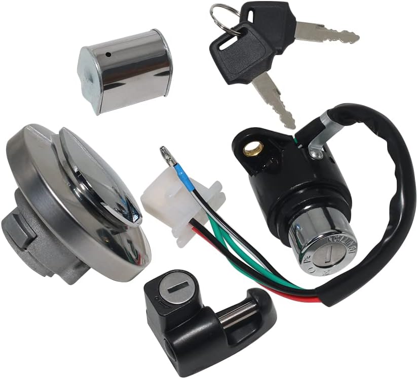Ignition Switch Fuel Gas Cap Seat Lock Keys for Honda CMX250 (Rebel) 1985-2014 CA125 1995-1999 for Honda Ignition Switch Gas Cap Key Set Motorcycle Ignition Switch Fuel Cap Ignition Lock