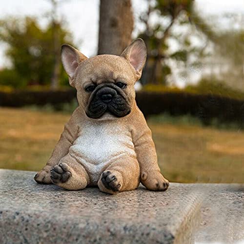 Amazon.co.jp: 庭の彫刻フレンチブルドッグの子犬の像樹脂の芝生の彫刻