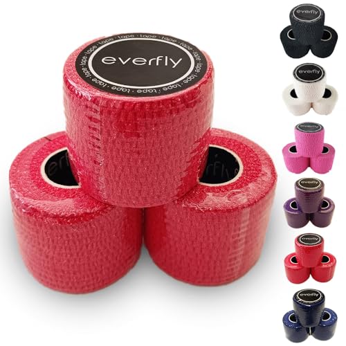 EVERFLY Tape Crossfit - 3 Rollen 5cm x 4,5m - Sportbandage - Hook Grip Daumen und Finger - Selbstklebender Verband - Flexibles Schutzband - Klebeband für Gewichte (3, Rot) EVERFLY Tape Crossfit - 3 Rollen 5cm x 4,5m - Sportbandage - Hook Grip Daumen und Finger - Selbstklebender Verband - Flexibles Schutzband - Klebeband für Gewichte (3, Rot)