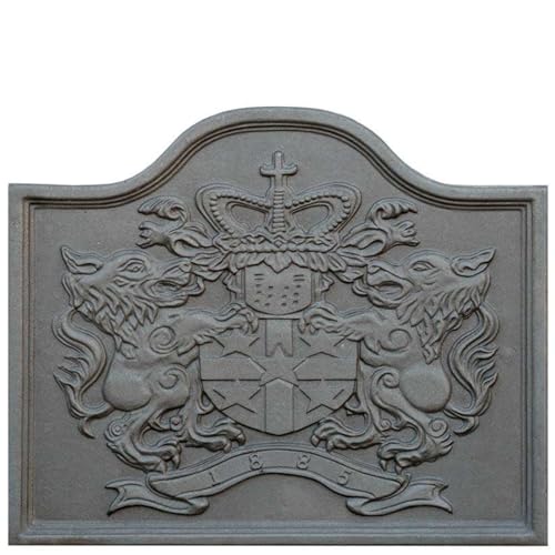 LUNA WAY CAST IRON - Plaque de Cheminée en Fonte décorée Lion | Stocke et Réflète la Chaleur | Dimensions: 55x45 cm, SP. 2 cm | Plaque Refractaire...