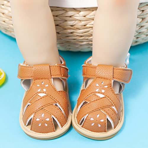 Image of Babelvit Infant Baby Girl Boy Sandals Comfort Premium Summer Outdoor Casual Beach Shoes with Flower Bowknot Anti Slip Rubber Sole Newborn Toddler Prewalker First Walking Shoes