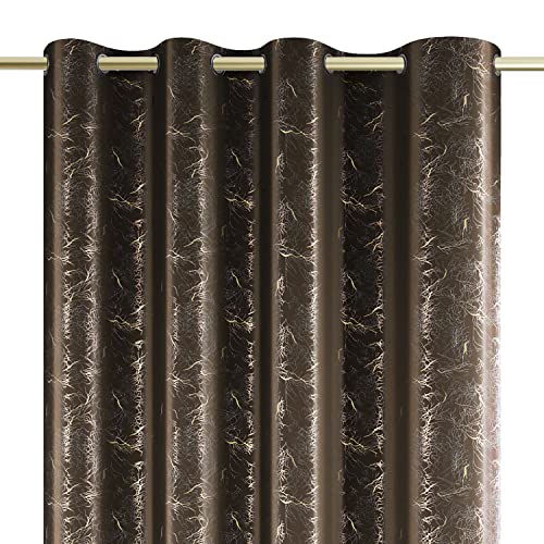 AmeliaHome Rideau Aspect Velours - 140 x 270 cm - 1 pièce - en Velours - Décoration de fenêtre - Marron doré