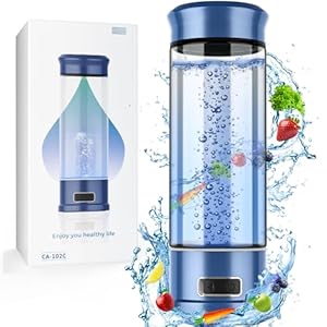 Hydrogen Water Bottle, Hydrogen Water Bottle Generator, 5-Min Electrolysis 1500 PPB Smart Water Ionizer with SPE/PEM Technology, Hydrogen Water Machine for Women Men Office School Bike Running,CA-102C