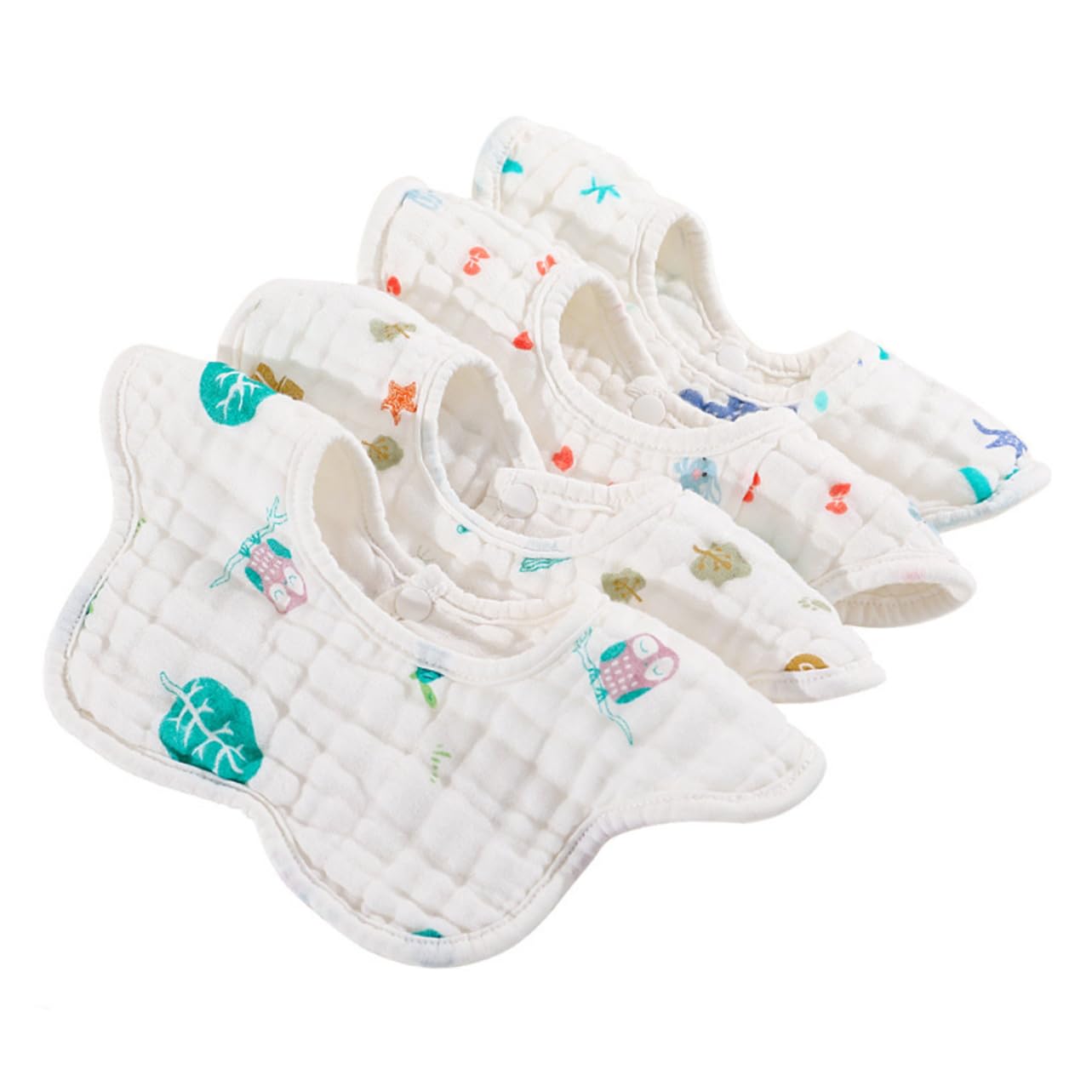ibasenice 8 Stk Lätzchen dreieckstücher baby babylätzen Baby Halstücher baby kopftuch Speichel Handtuch Spucktuch für Kleinkinder Baumwollgaze sabbernder Mund rotieren Baumwolle Weiß