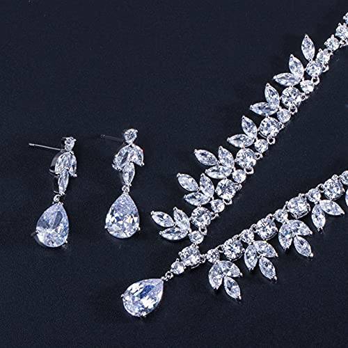 Conjunto de joyería para novias en bodas de noche y banquetes nupciales elegantes