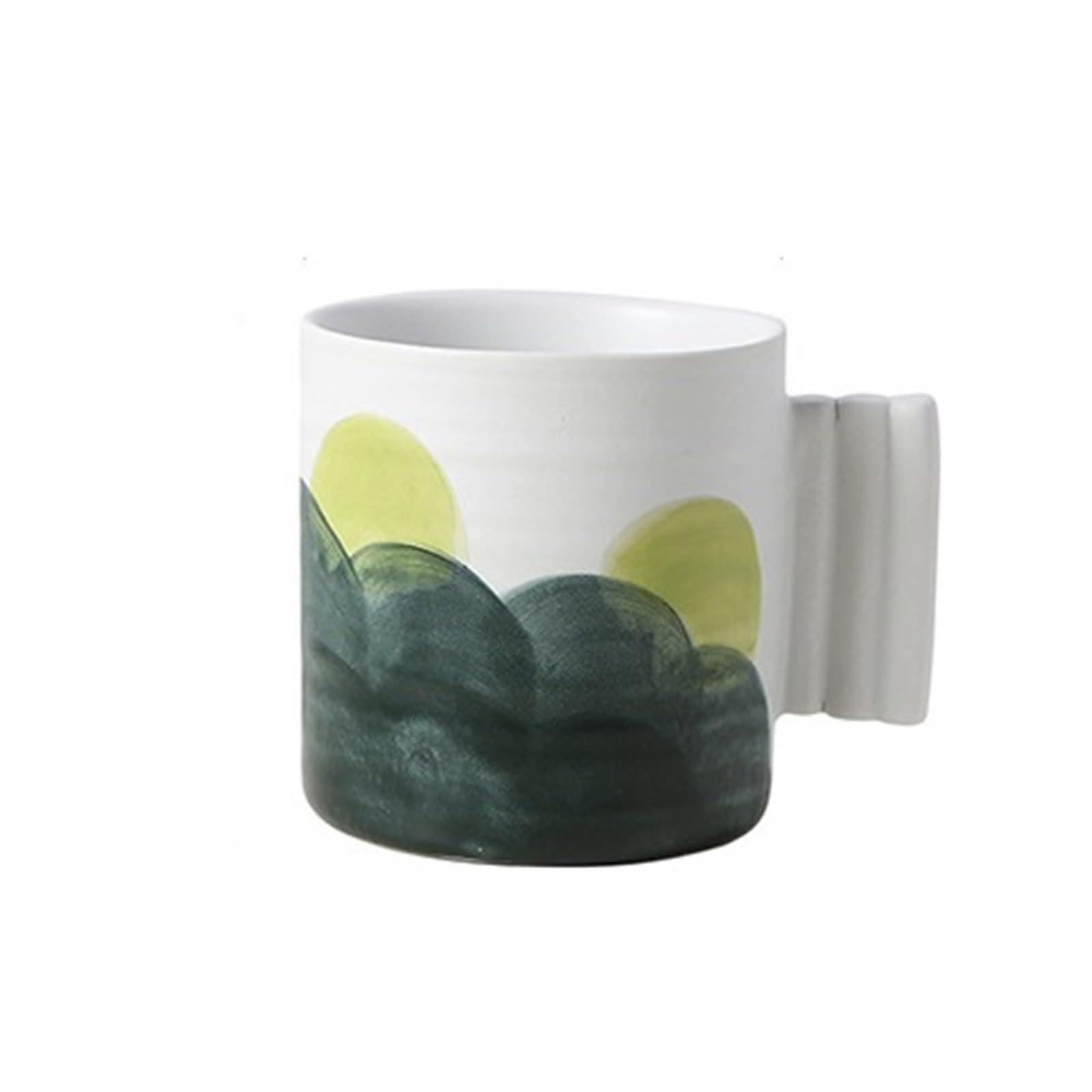 HLHLOP777 Coffee Mugs Hand-painted Mug Underglaze Colored Ceramic Coffee Cup with Handle Simple Coffee Cup