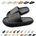Produktbild Hokuto Pummy Original Damen, Badelatschen Damen Herren, Wolkenschuhe Damen, Latschen Original Damen, Hausschuhe Damen, Weich Rutschfeste Schnell Trocknende Dusch Badeschlappen (Schwarz,42/43)