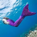 Fin Fun Mermaid Tail Only, Reinforced Tips, Monofin NOT Included, Asian Magenta, Youth 6
