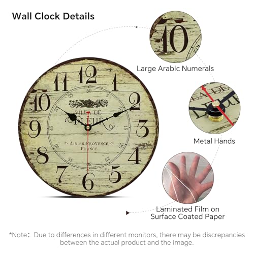 14 Retro French Country Wooden Clock