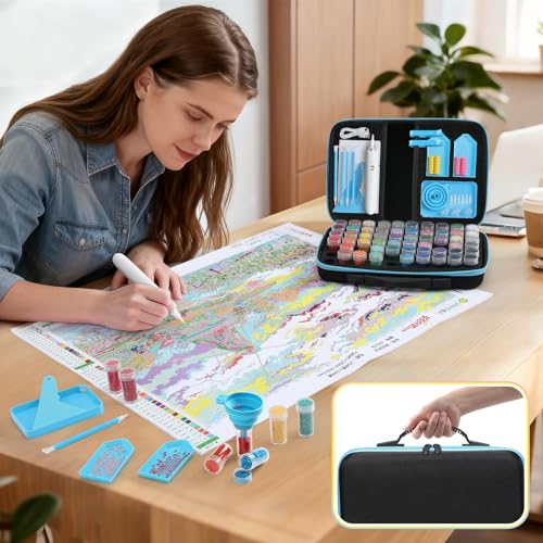 B.urHero Electric Diamond Painting Pen, Cordless Diamond Art Vacuum Pen, No Wax Needed Diamond Painting Tools Bedazzling Kit with Adjustable Suction Mode (60 Slots Diamond Storage) — view 2