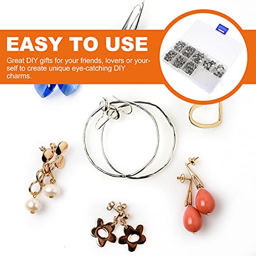 EXCEART Caixa de Metal Brincos Mensagens 1 Agulhas de Prata Plano Pad Em Branco Brinco Pin Studs Ear