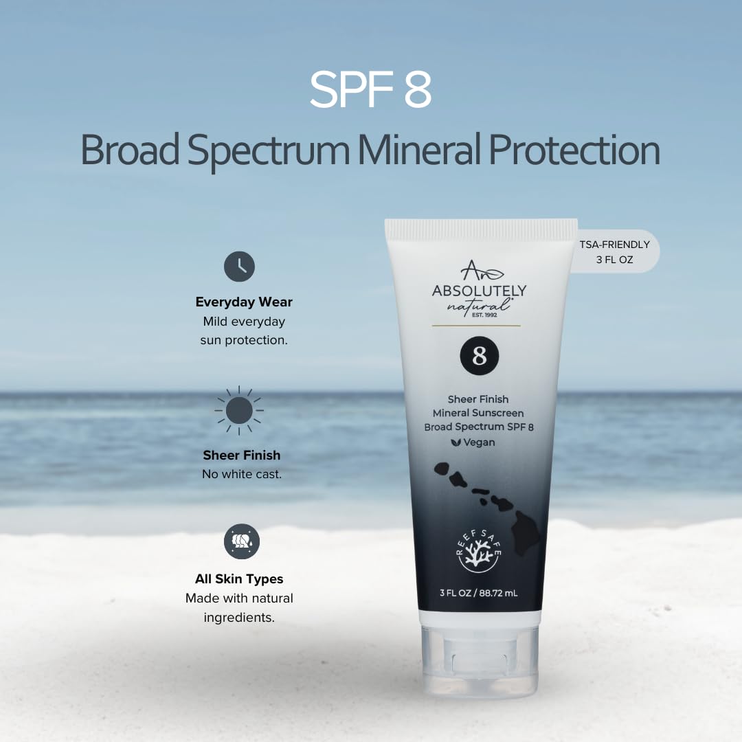 Amazon.com : Absolutely Natural - SPF 8 Mineral Sunscreen - Water