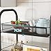 Kitchen Organizers and Storage 2/3/4/5 Tier Rolling Utility Cart Thickened All-Metal Construction Bathroom Shelves Removable Wire Basket for Kitchen Laundry(Black,44 * 26 * 105cm)