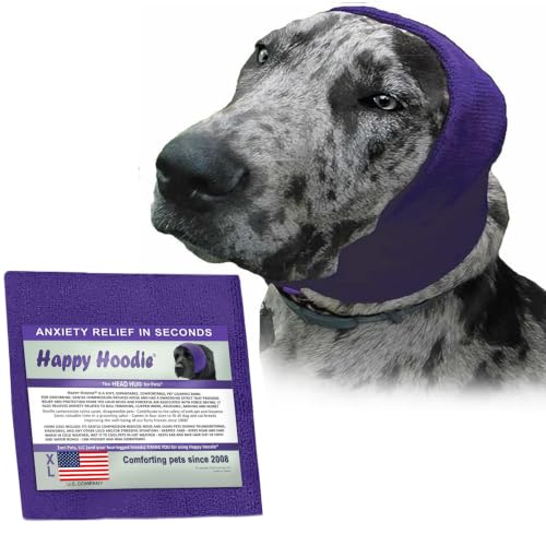 Image of Happy Hoodie The Original Dog & Cat Calming Band for Noise & Anxiety Relief | 2008 US brand. Compression fabric, soft & stretchy, reduces noise & eases stress during storms, fireworks, grooming and more!