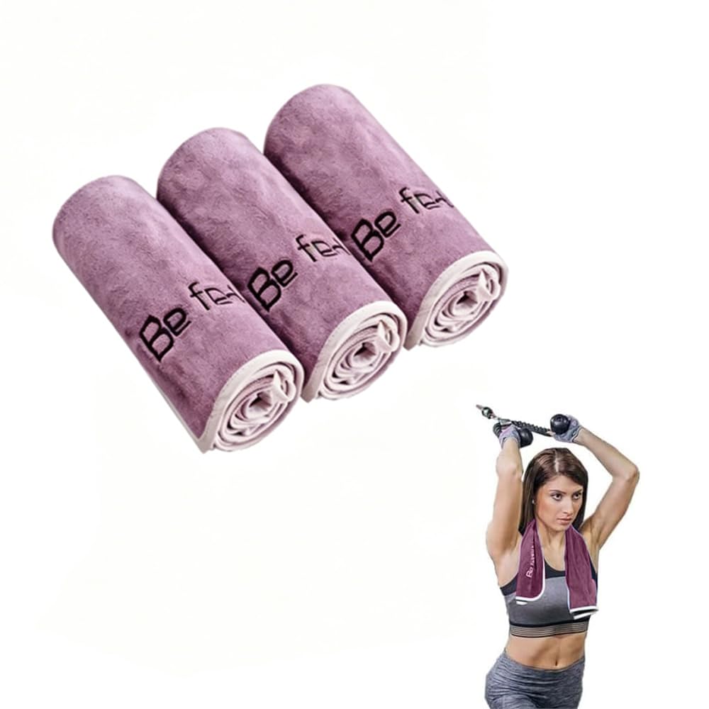 Oaygat Coral Purple 3-Pack Microfiber Sports & Gym Towels 35 * 75Cm Fast-Drying Yoga Towels For Cardio Cycling Strength Training And Running Perfect For Outdoor Athletes Includes A Mesh Storage Bag