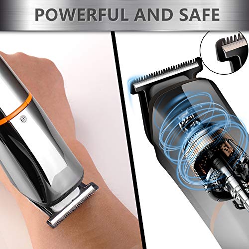 TUSHANGGE Beard Trimmer for Men Electric Razor Waterproof Professional Hair Clippers 6 in 1 Cordless Grooming Kit USB Rechargeable with Travel Case - Thumbnail 3