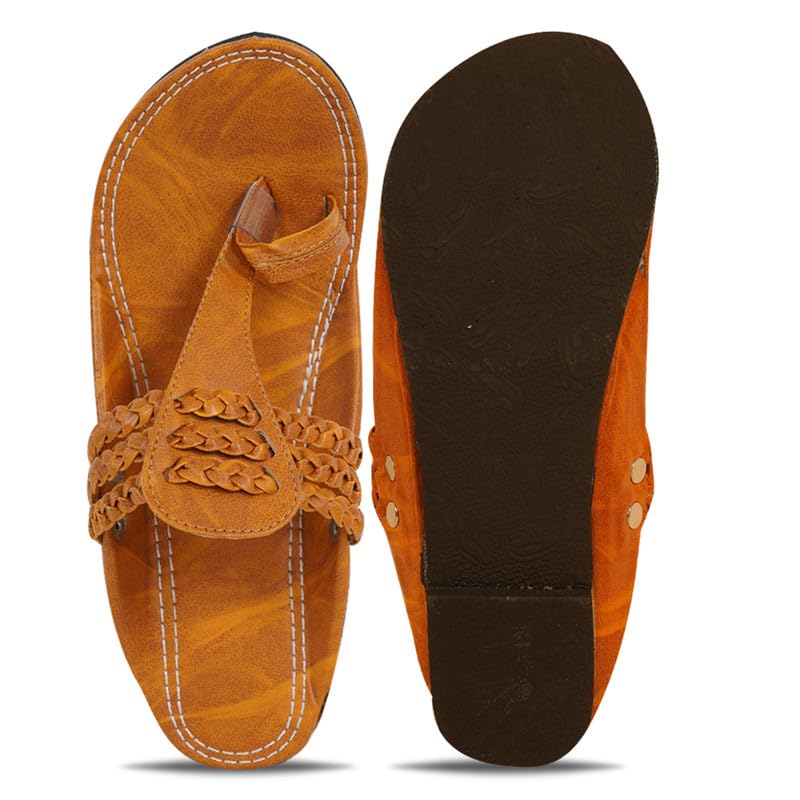 Image of DFR Ethnic Sandals For Boys Men, Comfortable Rajasthani Slippers