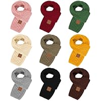 Sdfvsdg 9 Pcs Warm Kids Winter Knit Scarves Toddler Knitted Warm Scarf Neck Warmer for Boys Girls