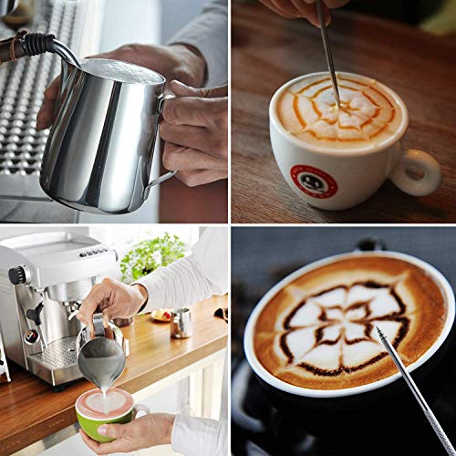 Stainless Steel Milk Frothing Pitcher, 20 ounce (600 ml), Barista Tool, Frother Jug for Espresso Machine Coffee Cappuccino Latte Art - Thumbnail 2