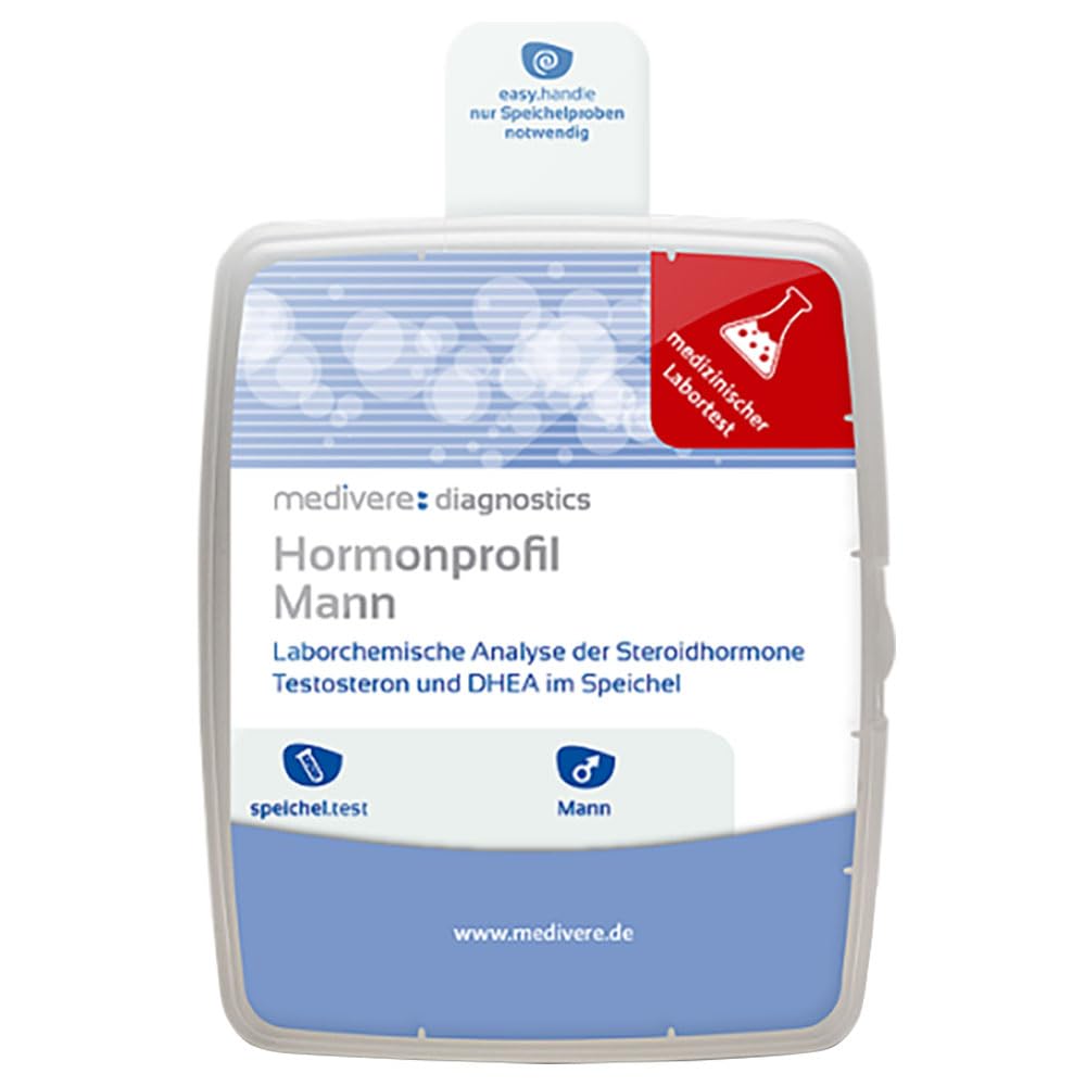 medivere Test salivare uomo profilo ormonale - analisi chimica di laboratorio degli ormoni steroidei testosterone e DHEA nella saliva