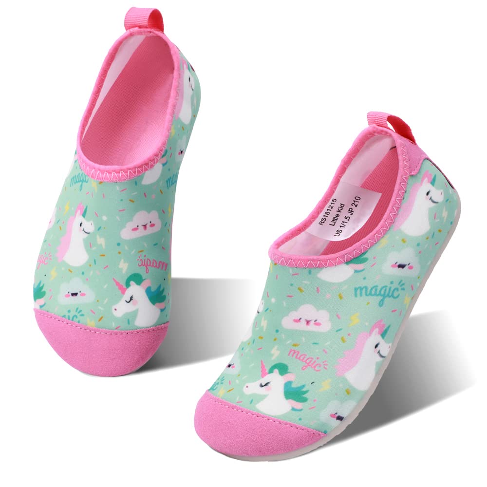 HIITAVE Kids Water Shoes Non-Slip Beach Swim Barefoot Quick Dry Aqua Pool Socks for Boys & Girls Toddler