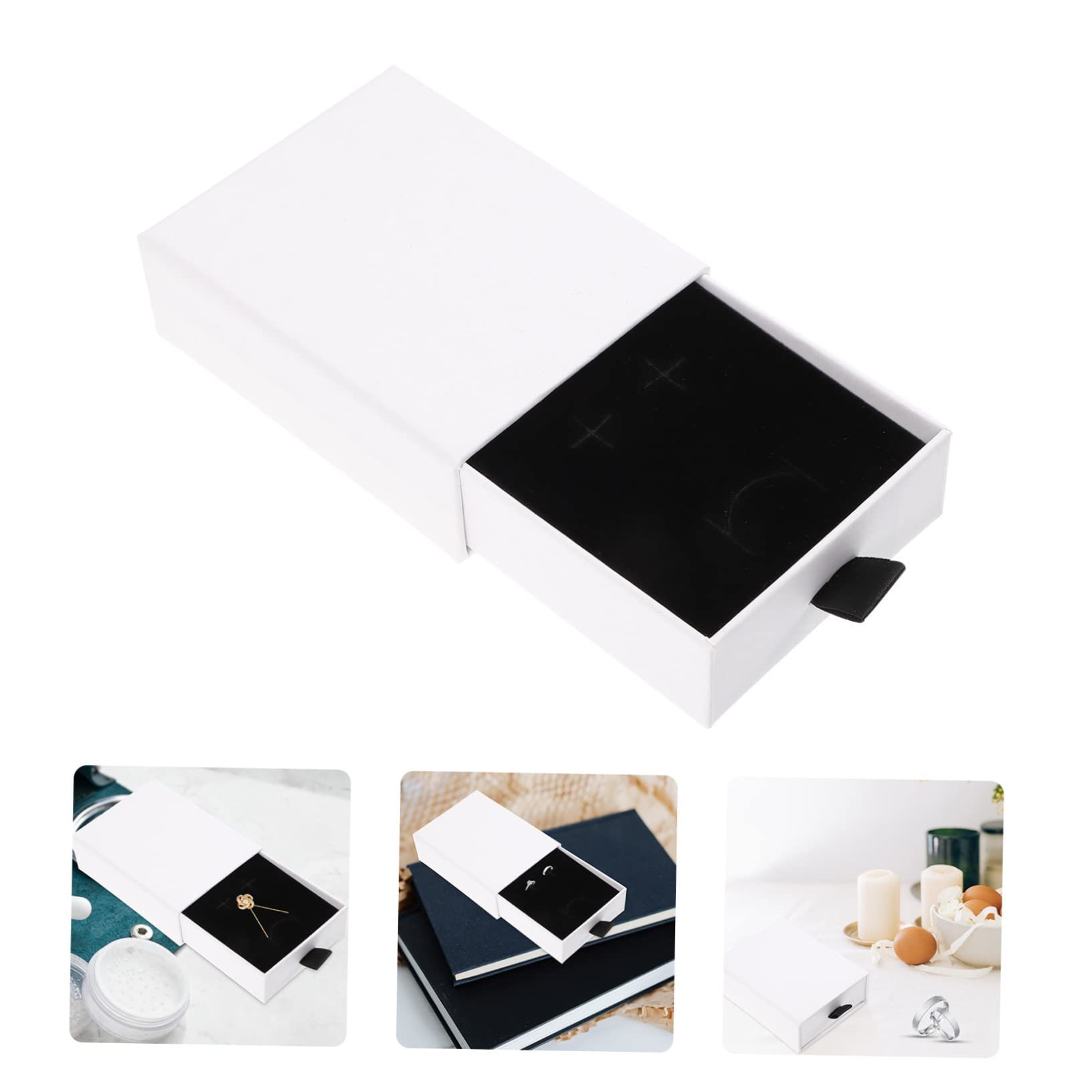 20 Stück-pack Schmuckaufbewahrungsbox aus Weißem Papier mit Schubladendesign Einfachem Stil zur Organisation und Präsentation von Schmuck und Geschenken