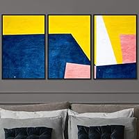 3 Piece Framed Canvas Wall Art Abstract Colorful Cool Geometric Canvas Prints Home Artwork Decoration for Living Room,Bedroom - 16