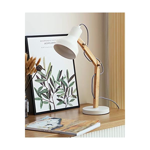 tomons Schreibtischlampe LED mit schwenkbaren Holzarmen, Designer-Tischlampe, Leselampe, Studierlampe, Arbeitslampe… – Bild 3