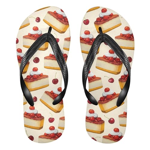 Burbuja Cheesecakes Flip Flops for Women Men, Soft Thong Sandals Rubber Slippers for Pool Beach Essentials