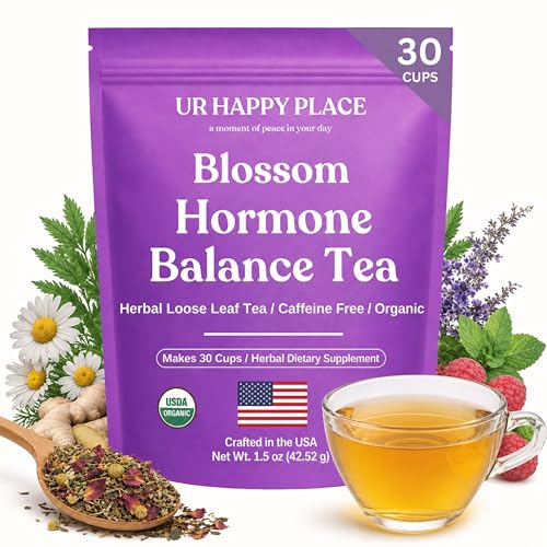 Hormone Balance for Women Tea with Red Raspberry Leaf Chamomile Peppermint Nettle & Chaste Tree Berry Organic Herbal Loose Leaf Tea for Women Caffeine-Free Daily Balance & Womens Wellness Support