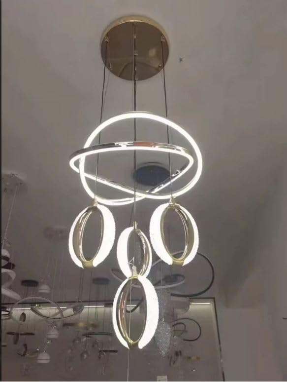 Image of 915 Unique 4 Light Gold Chandelier for Restaurant, Bedroom, Living Room, Home Decor Chandelier Ceiling Fixture.