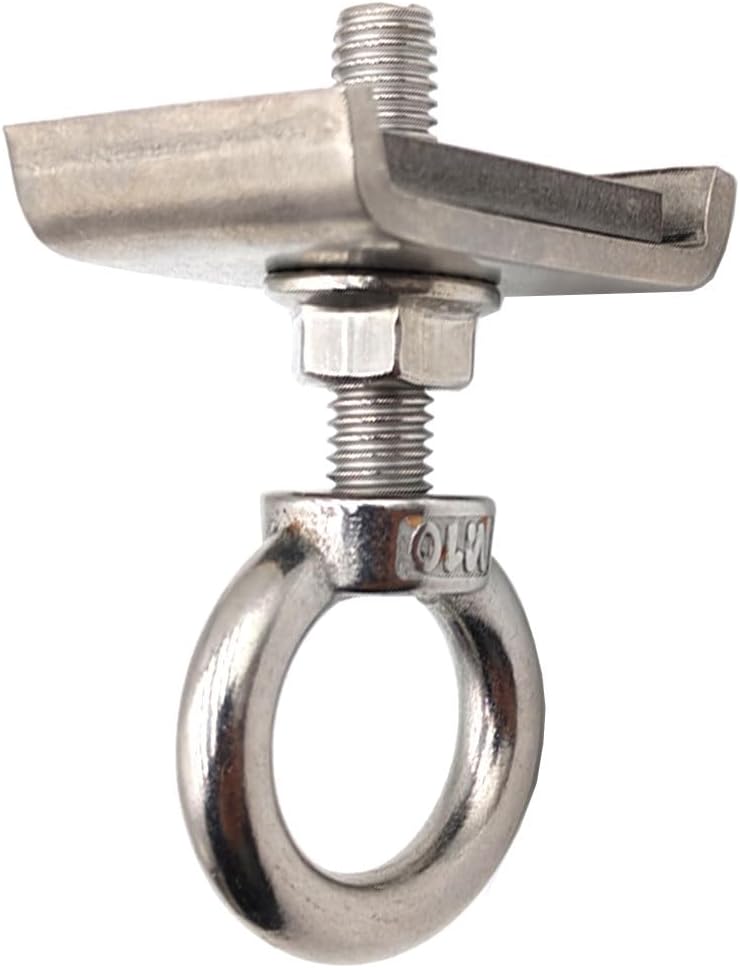 O-Ring Attachment for 1-5/8" Wide and All 1-5/8" or Taller Unistrut Strut Channel with M8 Bolt and Lifting Eye Nuts, Thick 304 Stainless Steel Material, Supports 300 Lbs(Pack of 3)