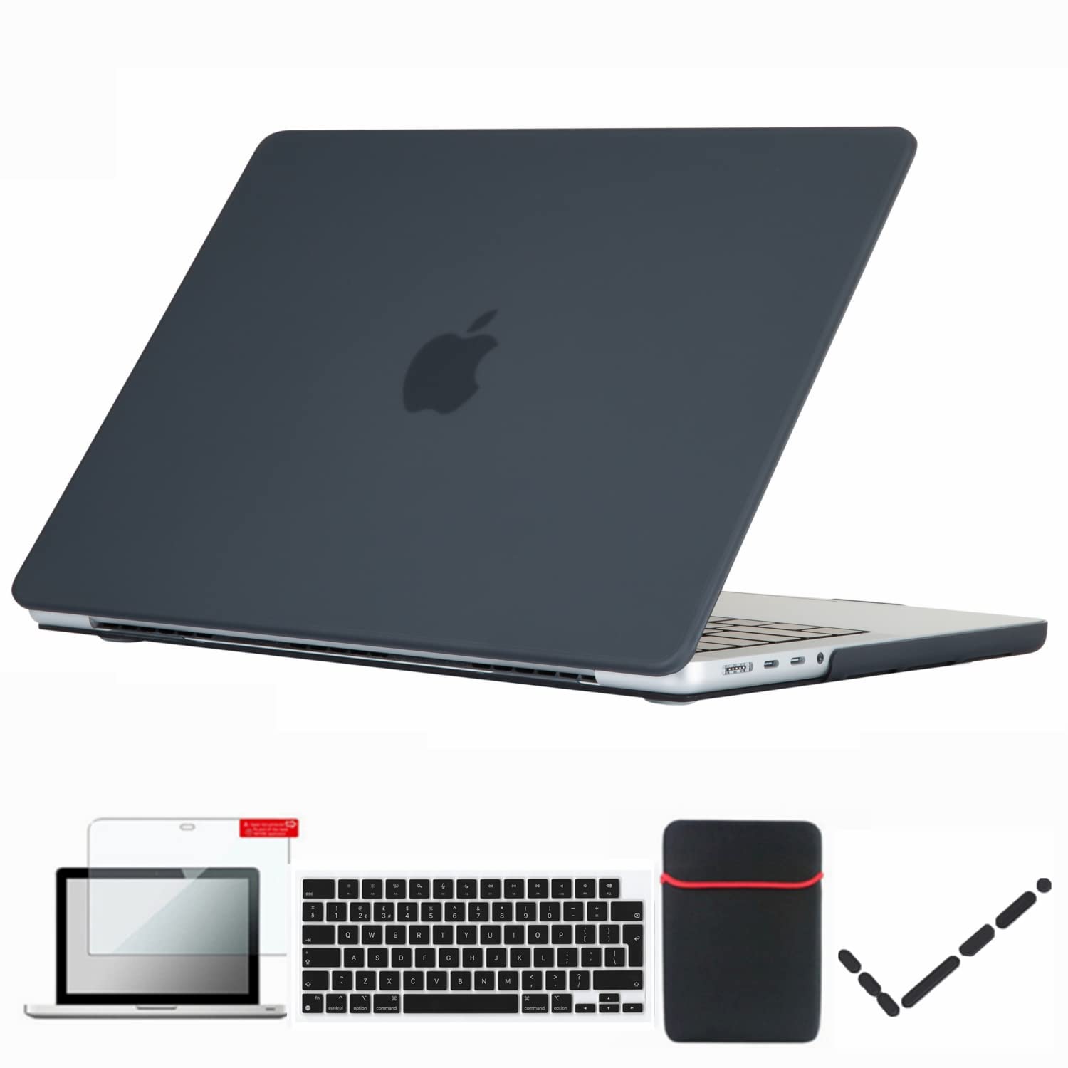 Se7enlineCompatible with 2021-2024 MacBook Pro 14 inch Case Hard Shell Cover for Model A2918 A2992 A3112 A3401 A2779 A2442 M4 M3 M2 M1 & Keyboard Skin, Sleeve&Screen Protector&Dust Plug,Black