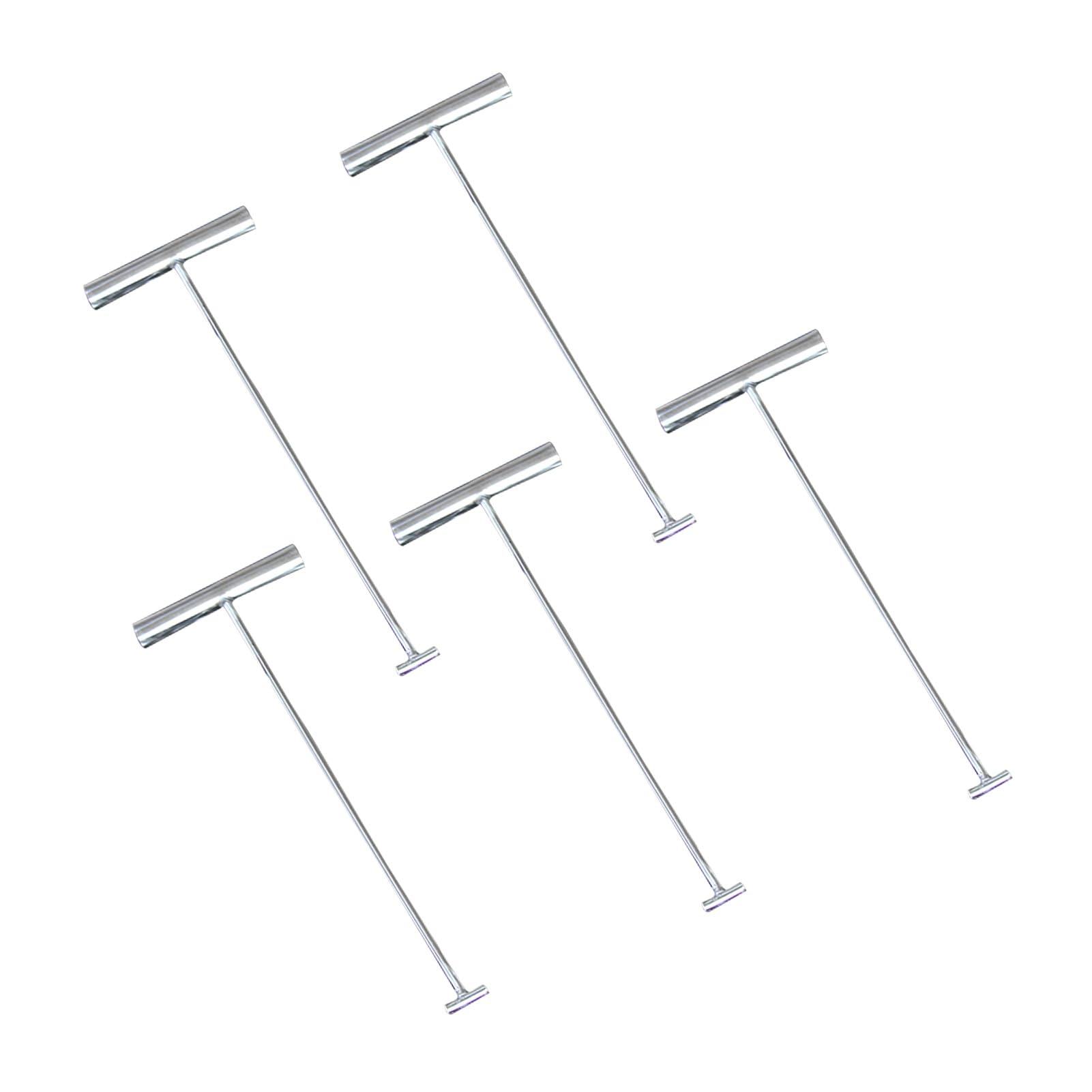 ZIMGOD 5pcs Heavy Duty Manhole Hooks Stainless Steel, T Shaped Hook Lifting Tool for Pulling Roller Shutter Door, Drain Grate Cover Sewer Lid Lifters(43cm (16 7/8