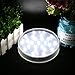 Acmee 6 Inch Acrylic Round Light Base, Vase LED Base Light for Table Centerpiece Decoration, Bright White Vase Illuminator, Battery Operated/USB Cable 2 Functions(White Light)