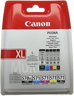 Canon Ink Cartridges PGI-570 PB + CLI-571 B/C/M/Y Ink Cartridges  Multipack For Selected TS and MG Series