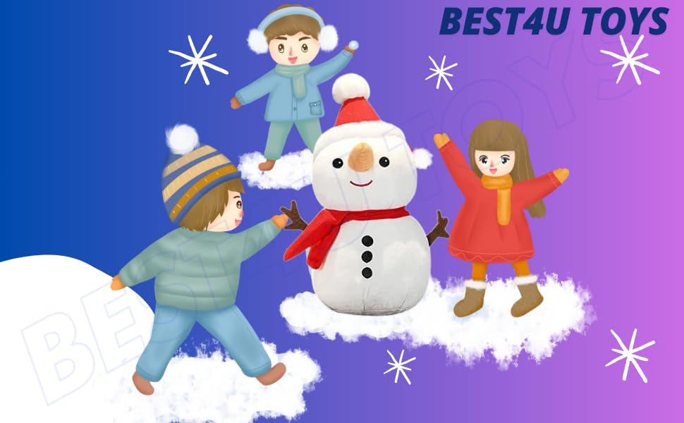 Image of Snowman Plush Toy Stuffed Snowman Animal Christmas Holiday Pillow Soft Toys for Christmas Decorations 35cm (35 Cm, Snowman)
