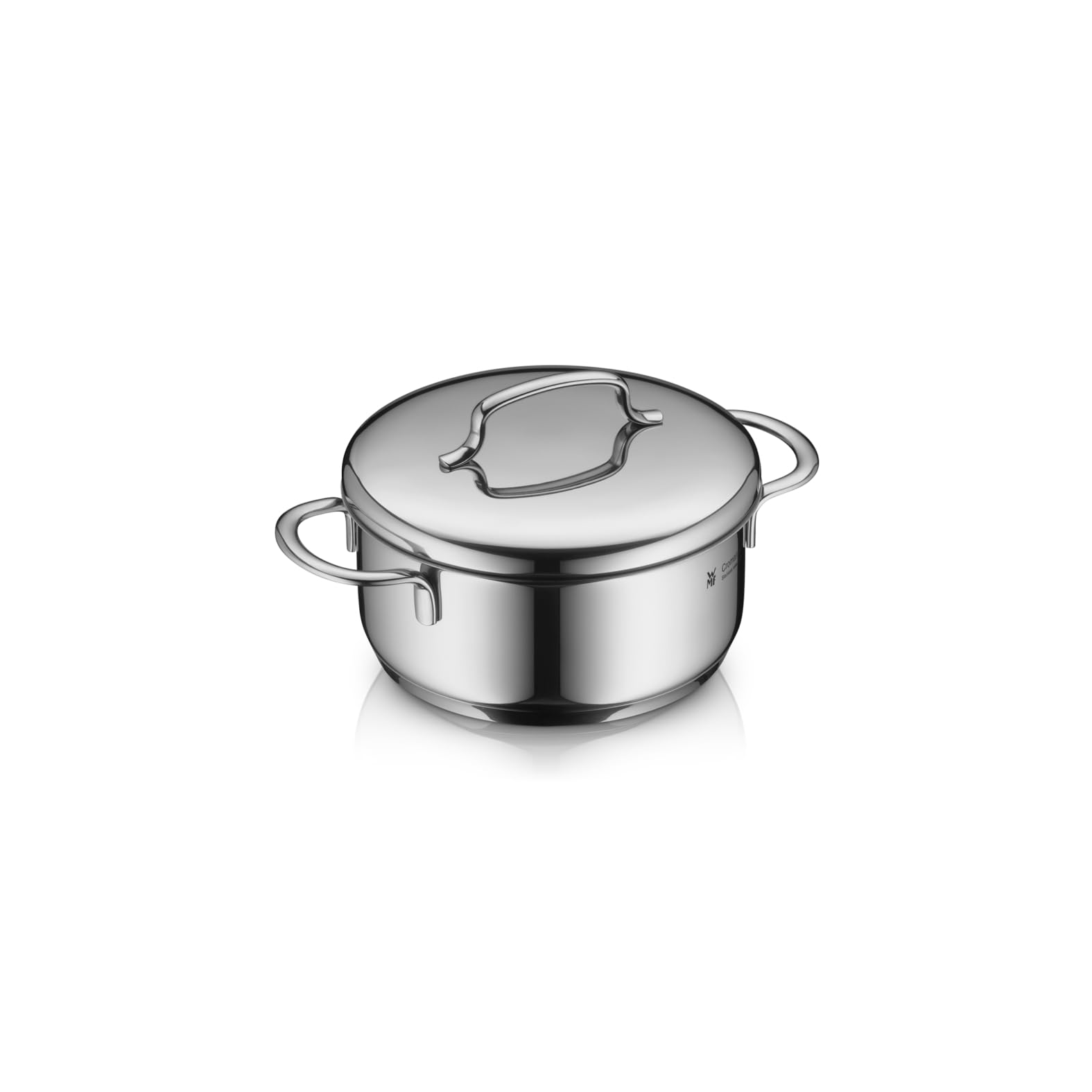 WMF Mini Kochtopf klein 14cm, kleiner Kochtopf, Metalldeckel, kleiner Topf, Bratentopf Induktion 0,9l, Cromargan Edelstahl poliert, stapelbar, für kleine Portionen, Singlehaushalte Küche, Haushalt & Wohnen