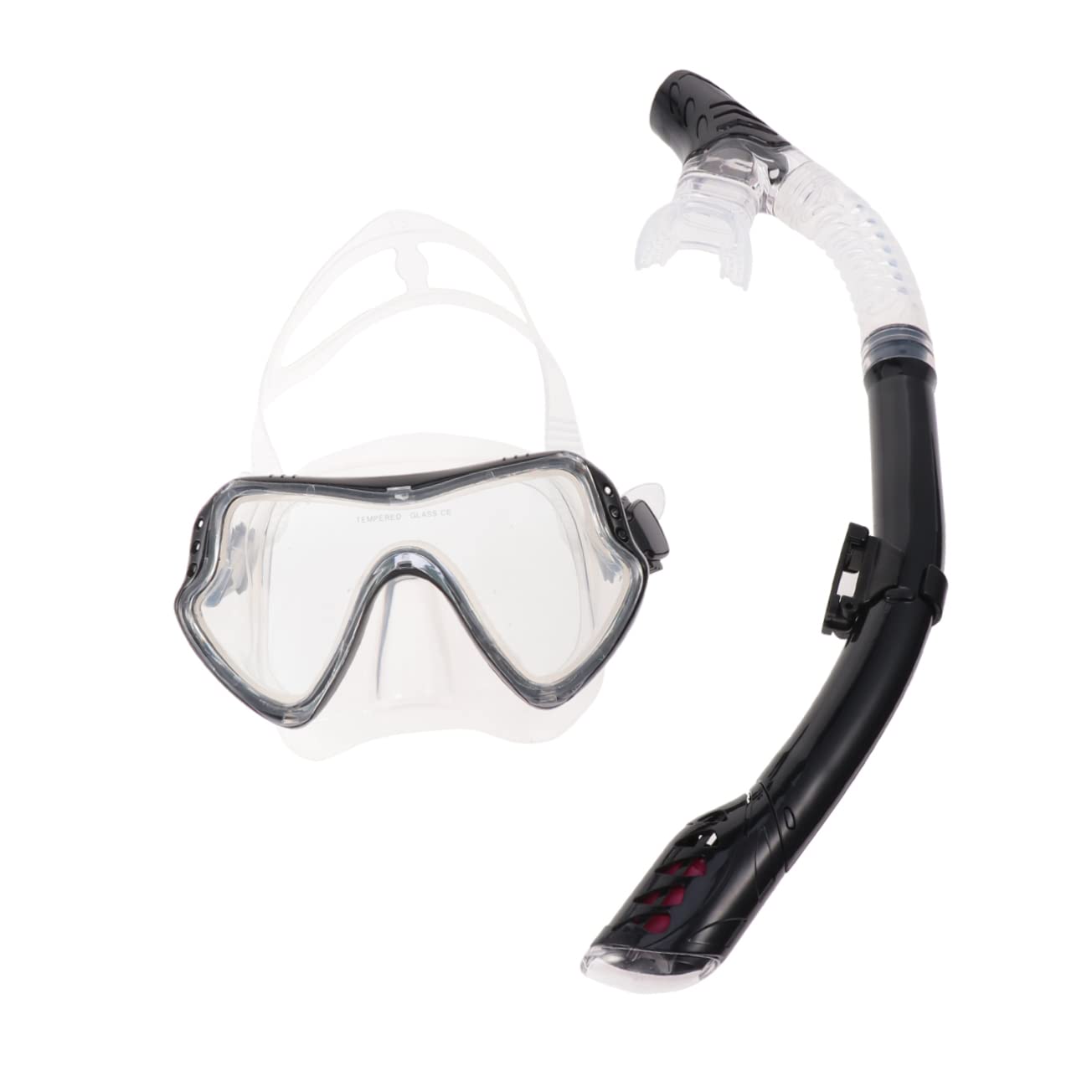 Set de Máscara de Snorkel de Silicona Negra para Hombres y Mujeres