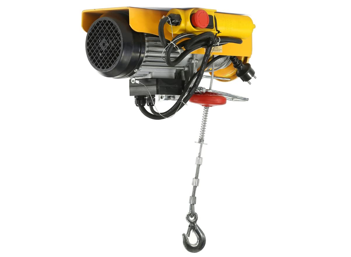 Dragon Winch Wciągarka elektryczna Hoist 400/800 kg, podnośnik linowy 230 V, zapewnia bezpieczną i płynną pracę w warsztacie lub magazynie, z automatycznym hamulcem i pilotem zdalnego sterowania